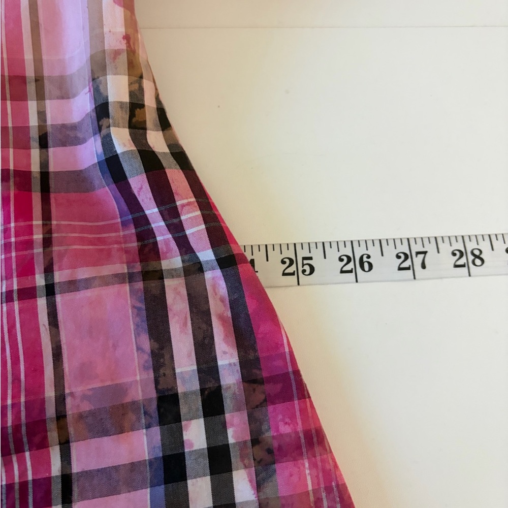 A Rare Bird Handmade Plaid Rhinestone Western Pearl Snap Shirt Dress Size M/L - Picture 15 of 16